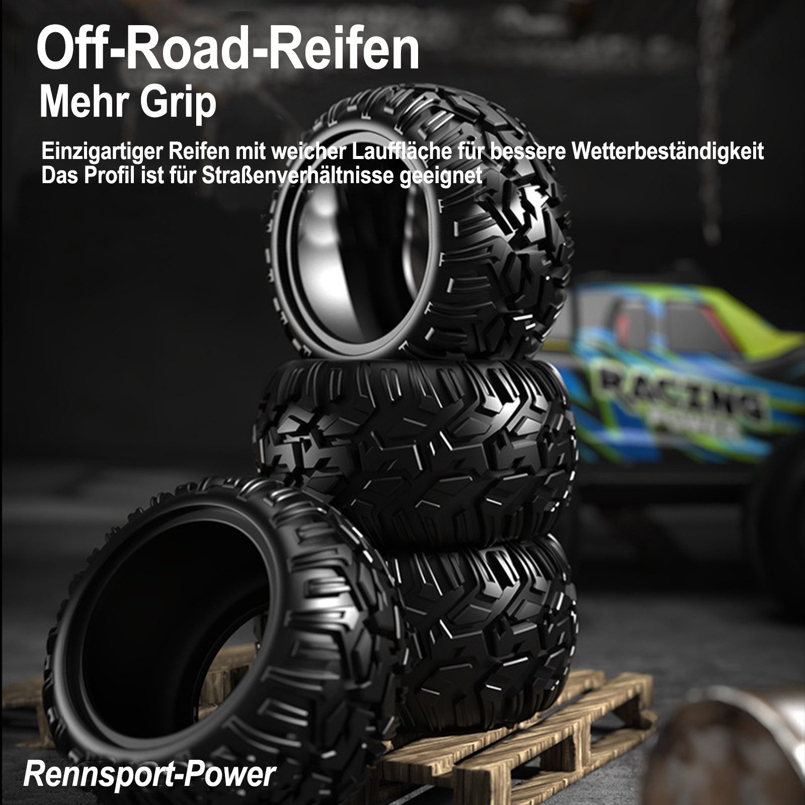 Esun RC-Auto Ferngesteuertes Auto, 1:16 RC Auto Offroad, 40km/h Gebürsteter RC Car (Set, Komplettset), 2,4 GHz Fernsteuerung Auto für Erwachsene und Kinder ab 8 10 Jahre