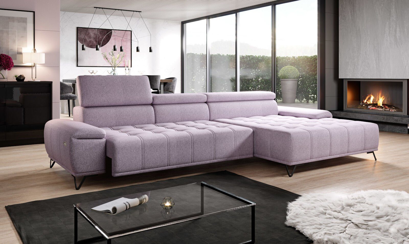 Polster Couchen Sofa Design L Textil JVmoebel Ecksofa, Couch Ecksofa Form