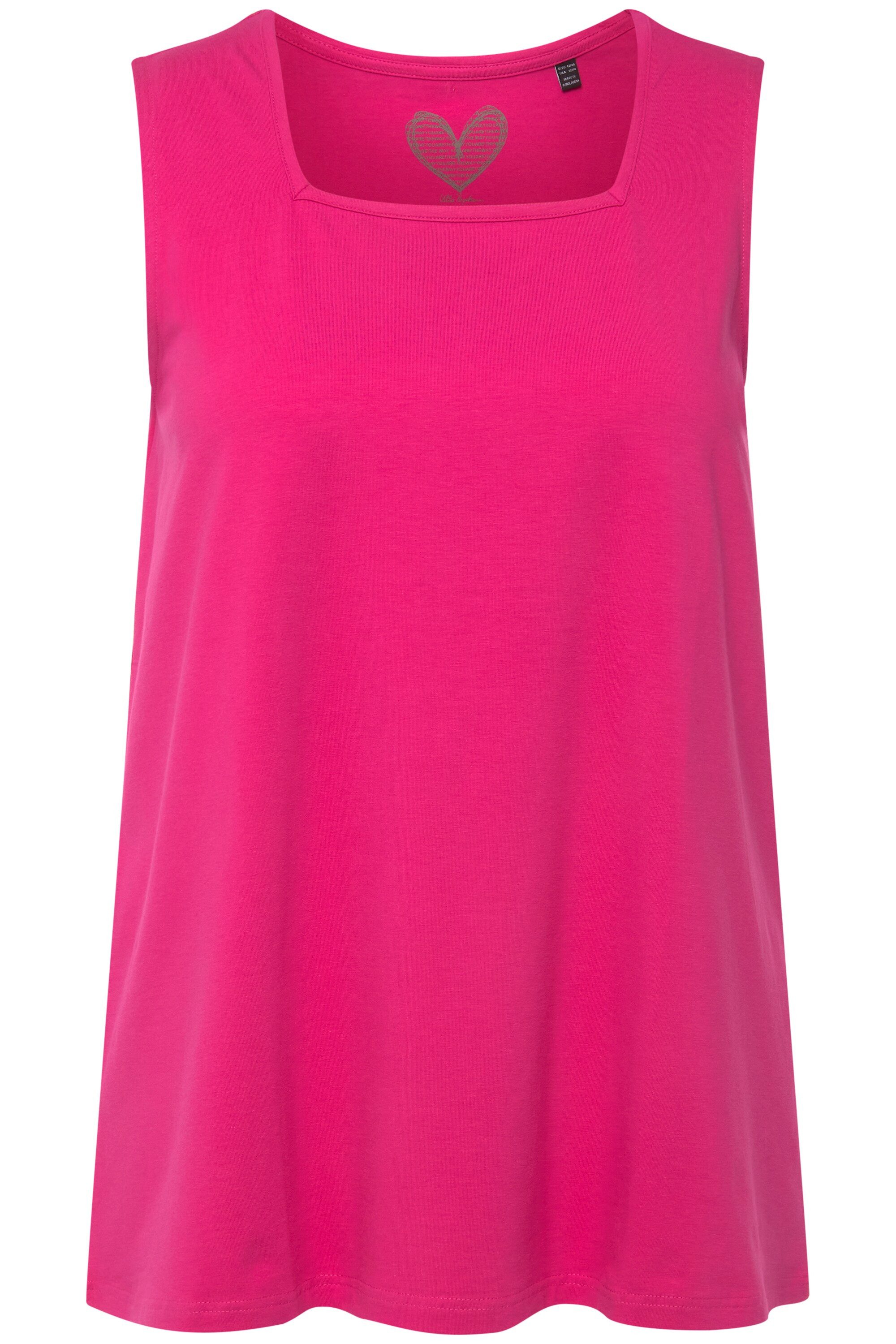 Ulla Popken T-Shirt Top A-Linie Carree-Ausschnitt günstig online kaufen