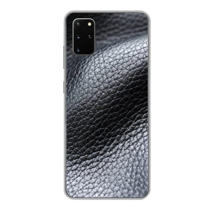 MuchoWow Handyhülle Leder - Textur - Schwarz - Hell Phone Case Handyhülle Samsung Galaxy S20 Plus Silikon Schutzhülle