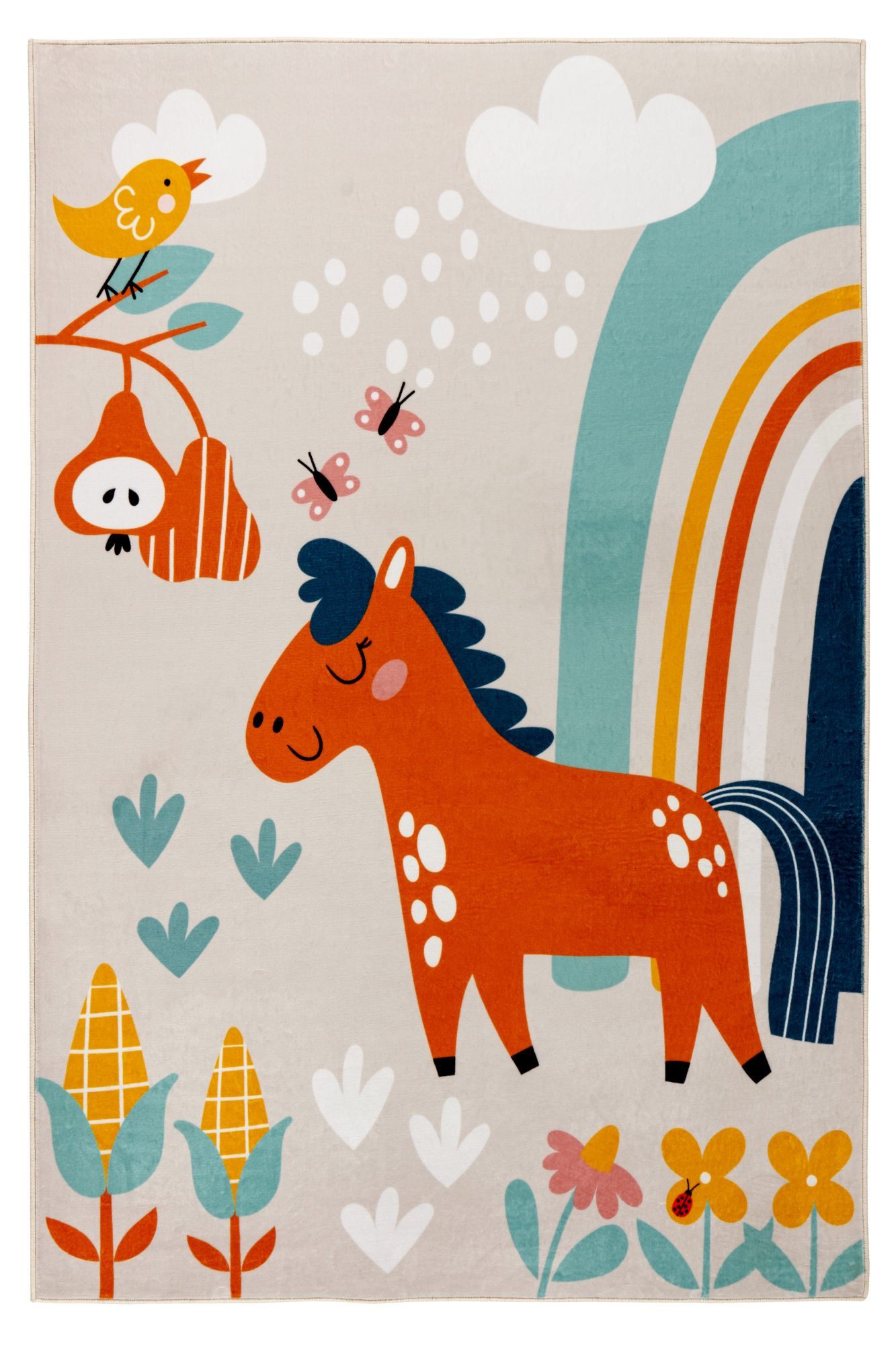 Obsession Kinderteppich Magic Kids ML 107, rechteckig, Höhe: 8 mm, niedliches Pferde Motiv, waschbar, Kinderzimmer
