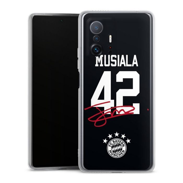 DeinDesign Handyhülle Jamal Musiala FC Bayern München Fanartikel Musiala 42 Xiaomi 11T 5G Silikon Hülle Bumper Case Handy Schutzhülle