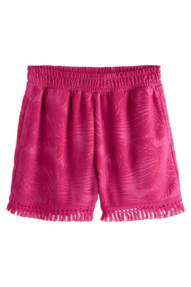 Next Shorts Jacquard-Sommershorts aus Frottee mit Fransen (1-tlg)