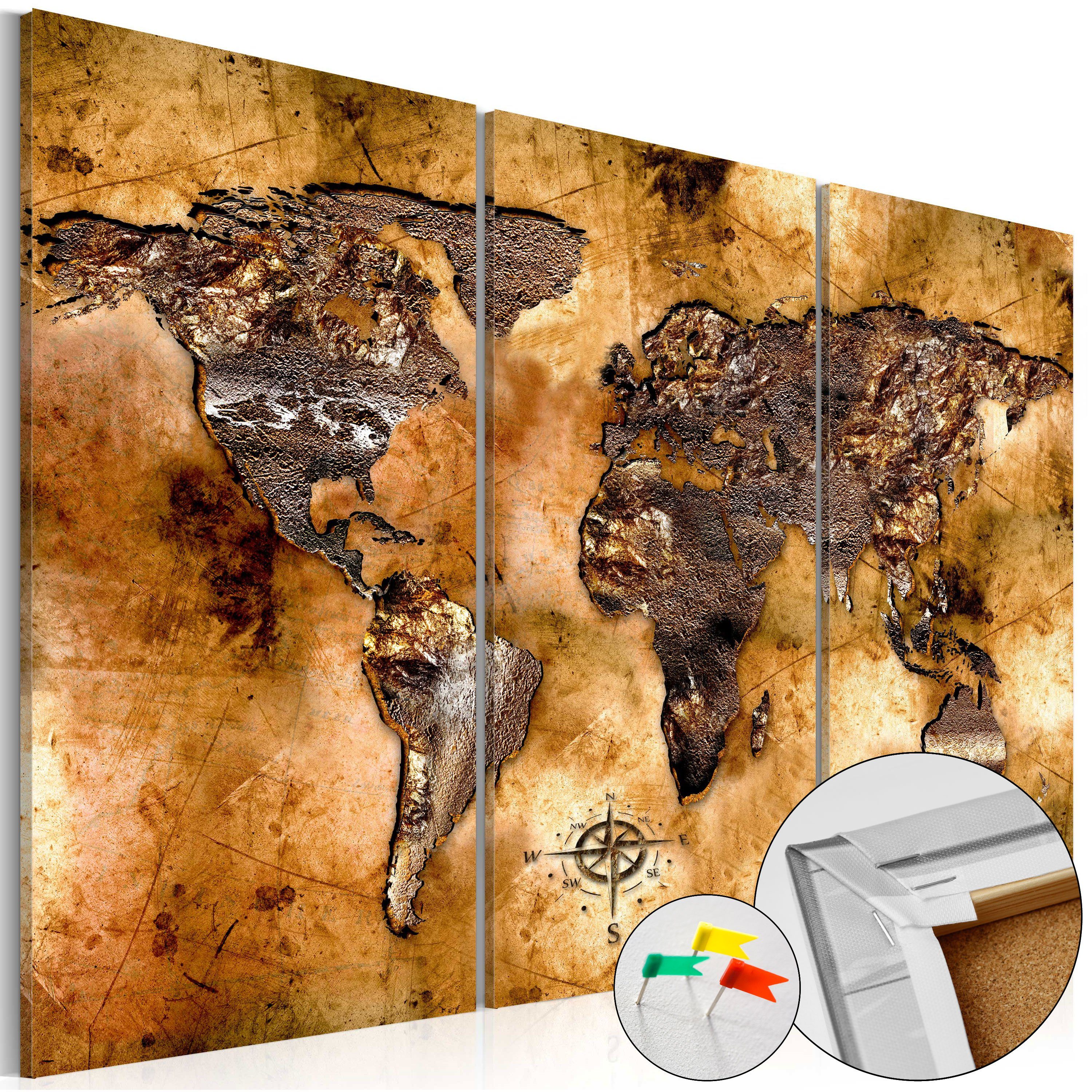 Artgeist Pinnwand Shade of Gold [Cork Map]