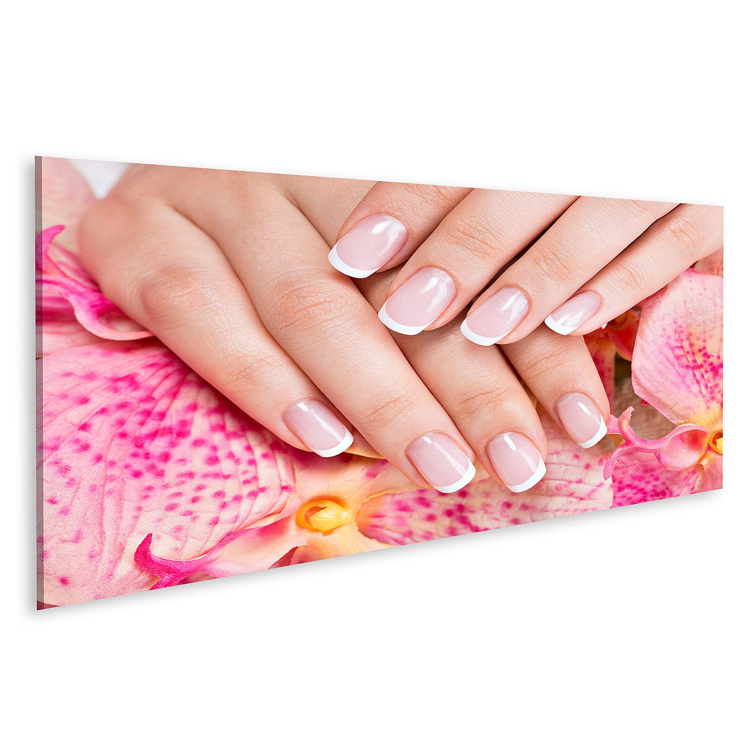 Leinwandbild Schöne Frau S Nägel Französisch Maniküre Nagelstudio Bilder