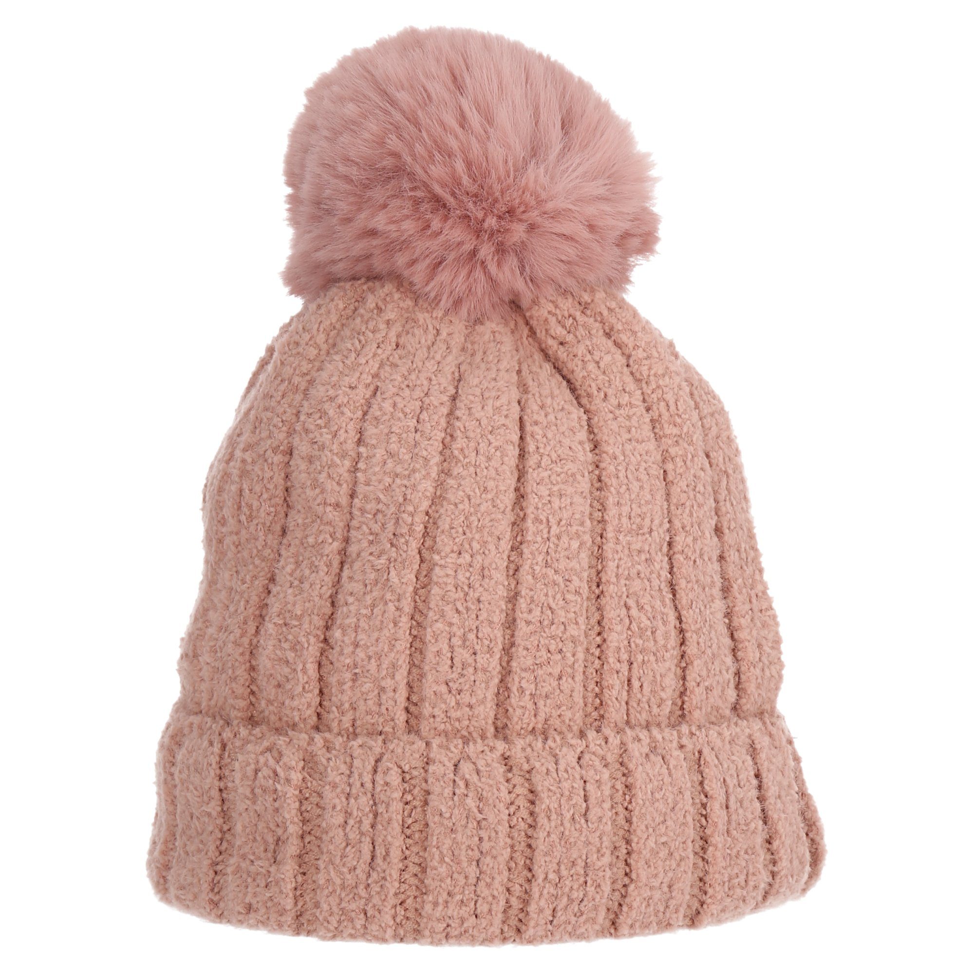 Mütze Rosa cofi1453 Wintermütze Strick-Mütze Winter warm Bommelmütze