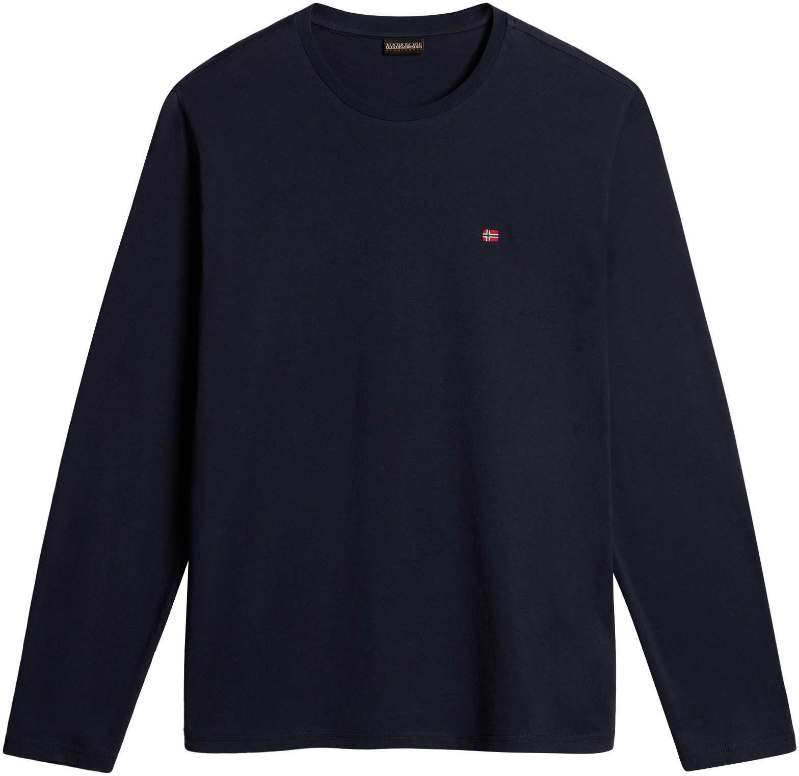 Napapijri T-Shirt unifarbenes Design, aus Baumwolle, auch in großen Größen – Bild 4 von 5