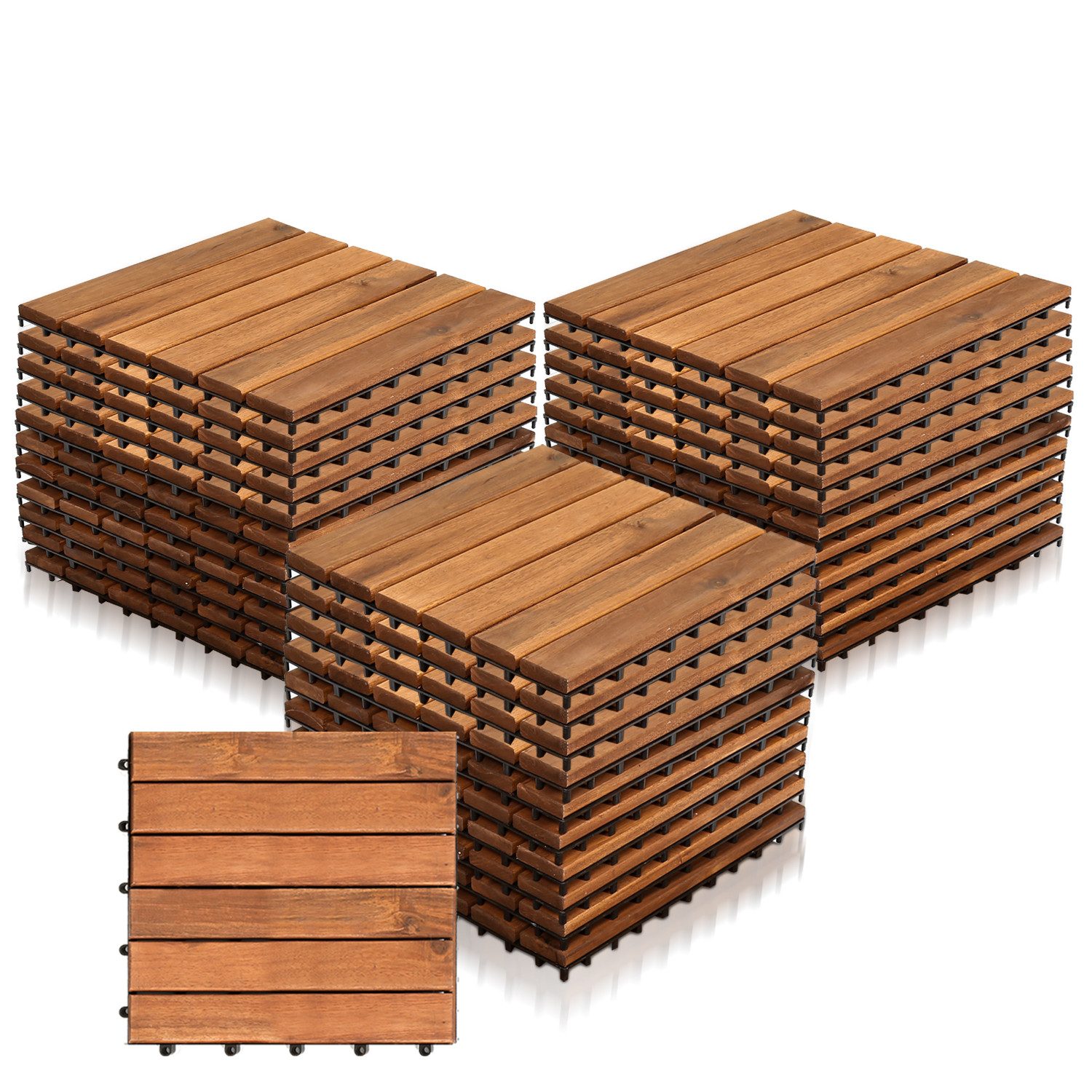 Clanmacy Holzfliesen 1m² oder 5m² Akazienholz günstig online kaufen