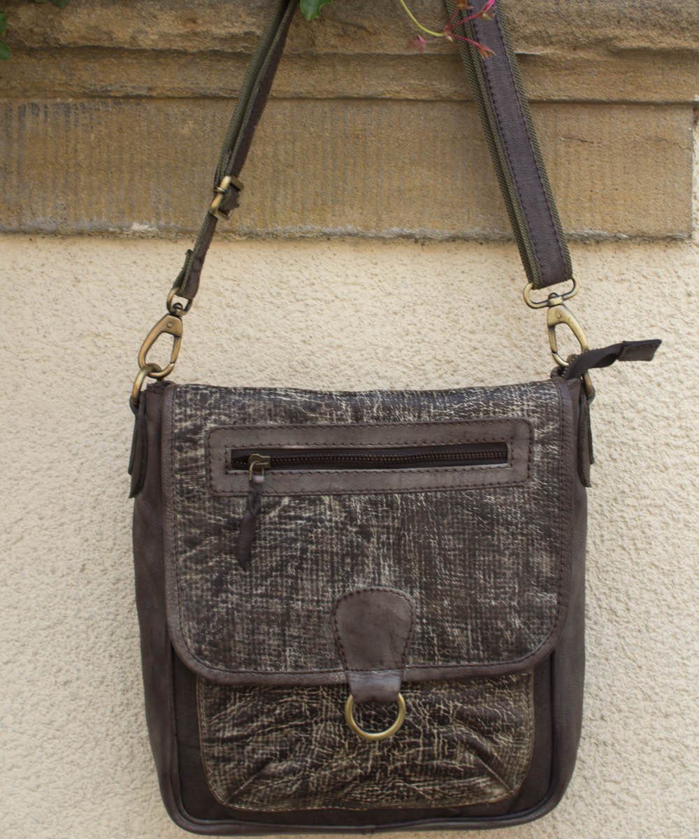 D.braun Vintage Umhängetasche Crossbody Tasche Damen, Bag Leder Schultertasche/ für Retro Leder in echt Design., Sunsa