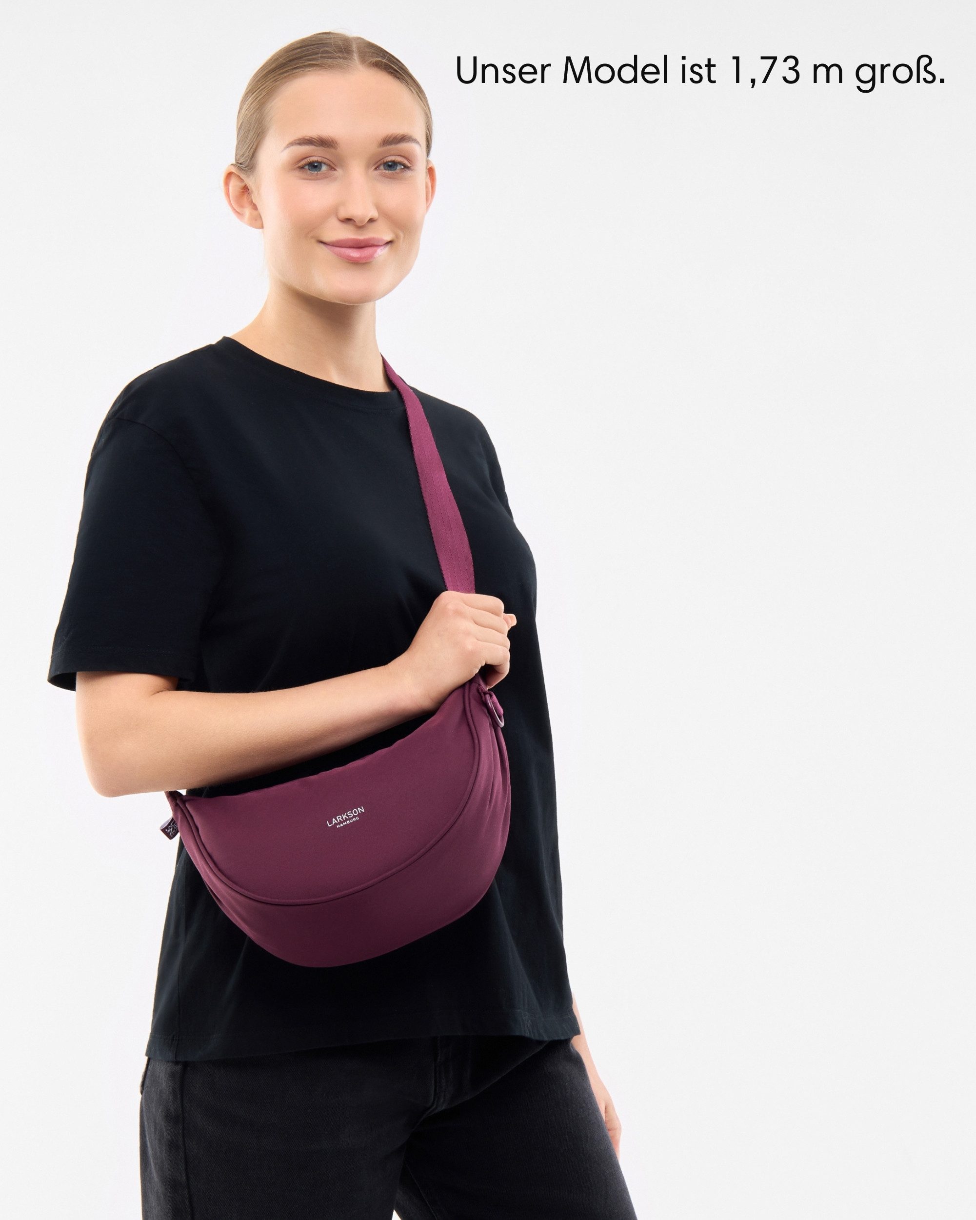 LARKSON Umhängetasche Solveig Small Halbmondtasche für Damen und Herren, Stylische Crossbody Bag in Halbmond Form