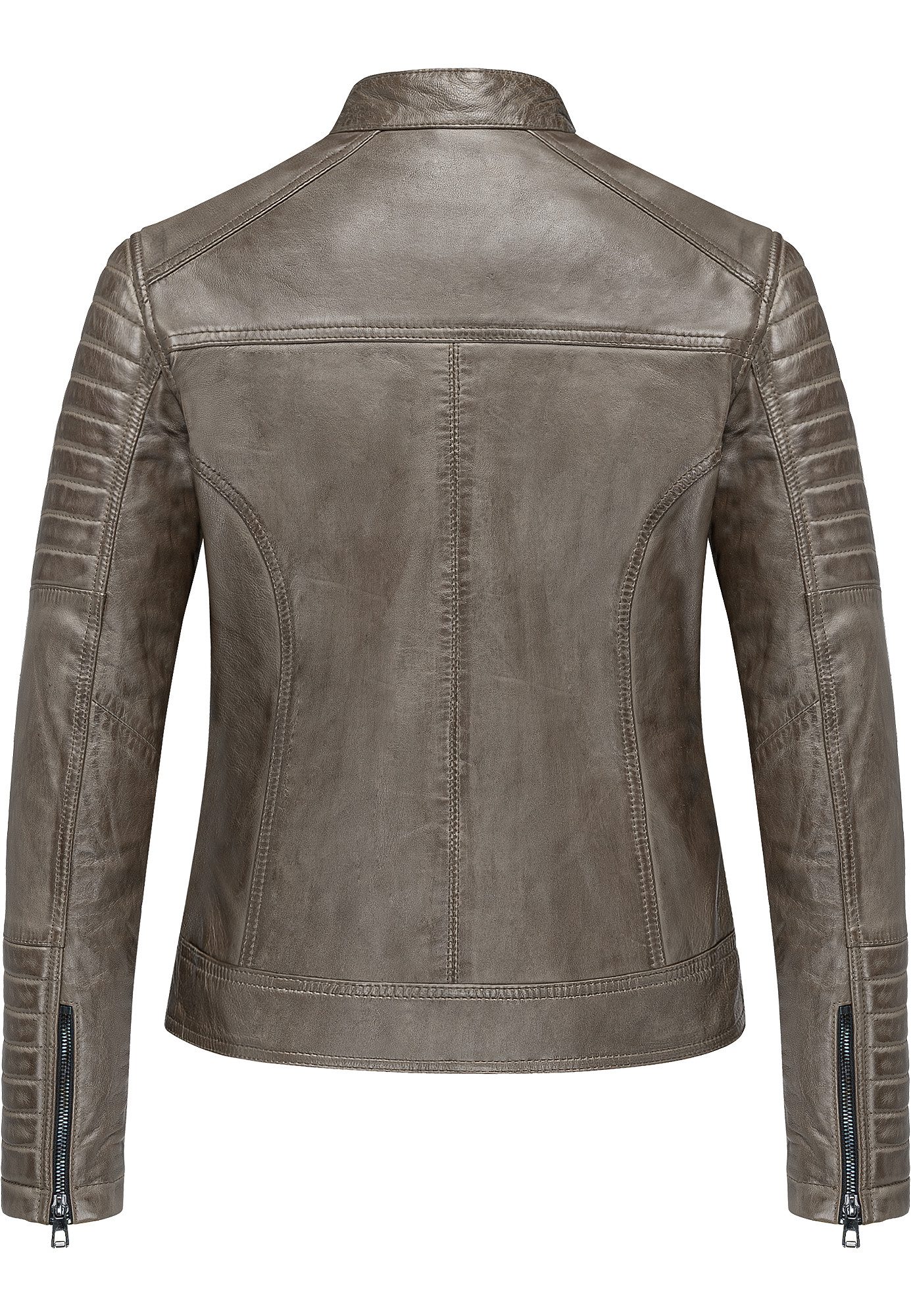 REPUBLIX Lederjacke MYRNA Echtleder Damen Biker Zipper Jacke