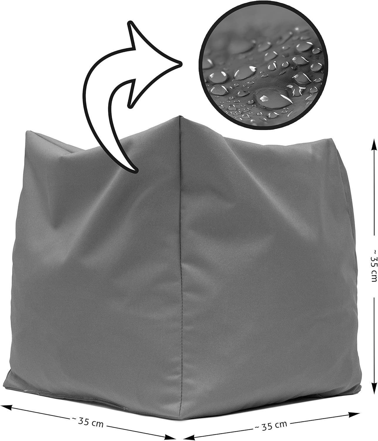 Amilian Pouf Sitzsack - Bodenkissen - Sitzhocker - Hocker - Fußhocker: 35x35x35 cm, Fußablage