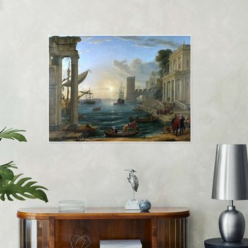 Posterlounge Poster Claude Lorrain, Seehafen mit der Einschiffung der Königin von Saba, Badezimmer Maritim Malerei
