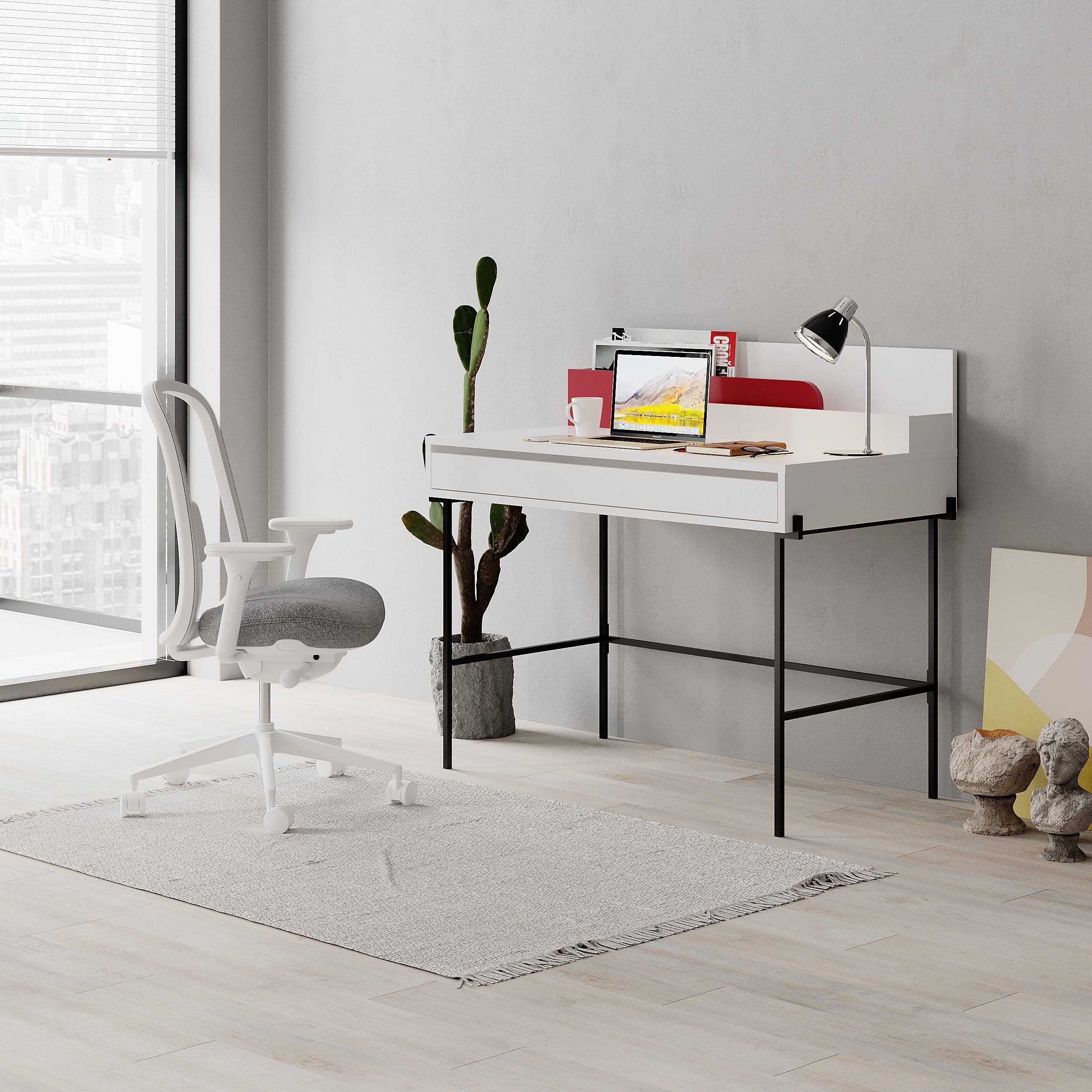 Decortie Arbeitstisch Leila (1 tisch), Moderner Arbeitstisch/Schreibtisch, 110 x 60 x 101 cm