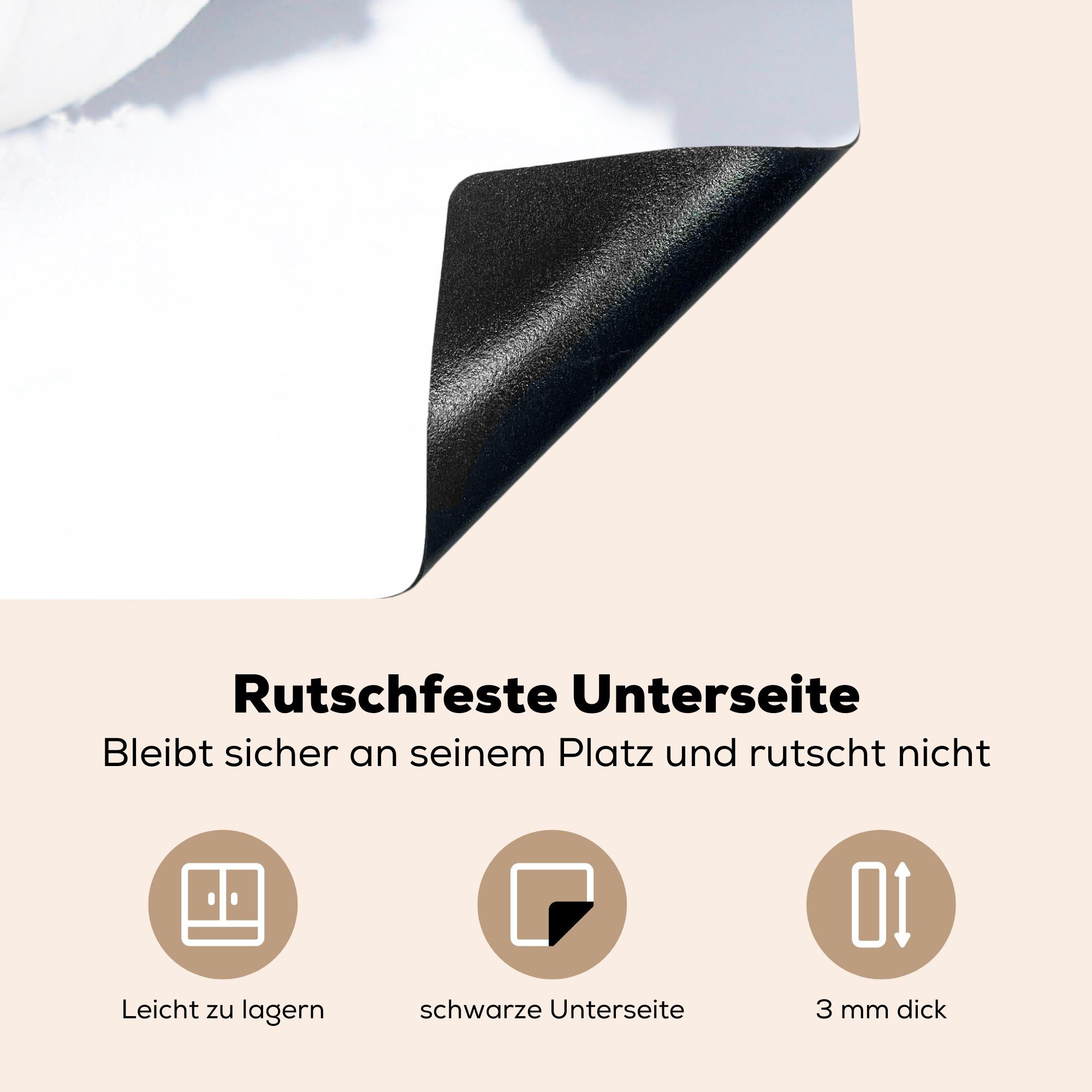 MuchoWow (1 Vinyl, küche Herdblende-/Abdeckplatte für 78x78 tlg), Schnee Ceranfeldabdeckung, - cm, Arbeitsplatte - Vogel, Rotkehlchen