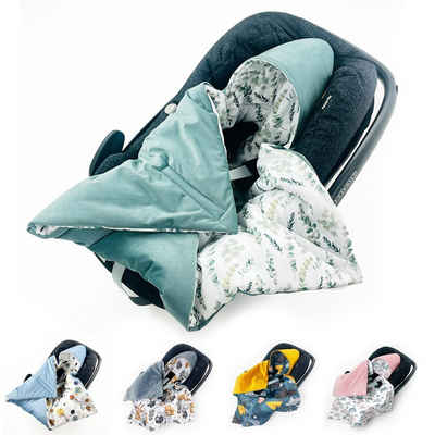 Einschlagdecke Babyschale Autositz mit Klettverschluss HERBST WINTER warm wattiert, BABEES