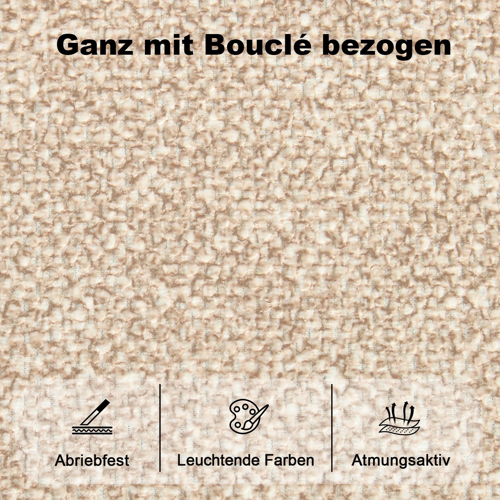 Duhome Barhocker (5520A1), 2er/4er Set, Barstuhl aus Bouclé