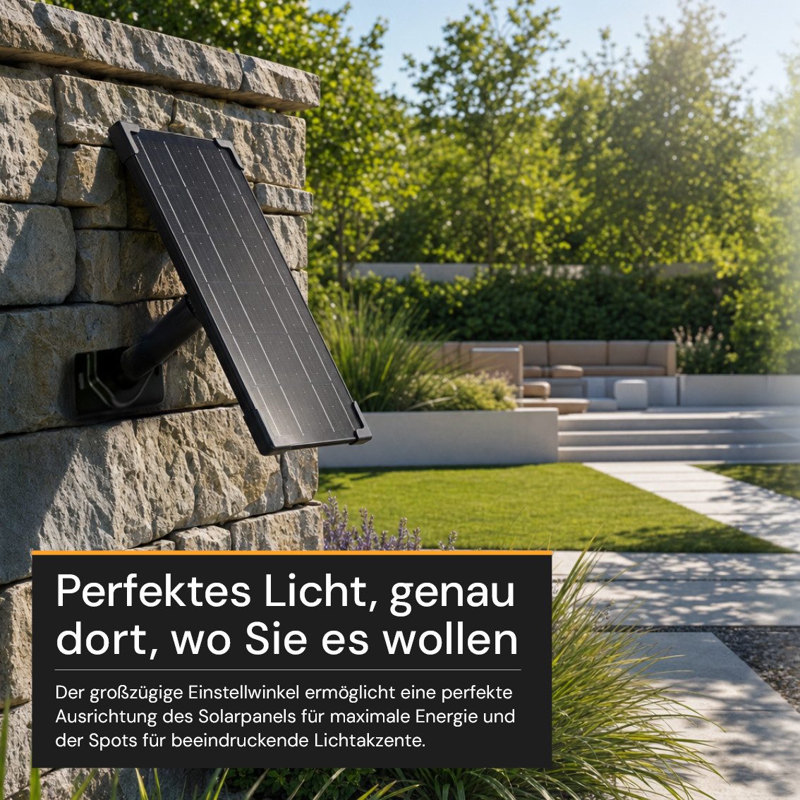 ENOVALITE LED Solarleuchte LUXULA Solar-Gartenstrahler 200lm 3000K Warmweiß Erdspieß Dimmbar, Warmweiß – Bild 5 von 5