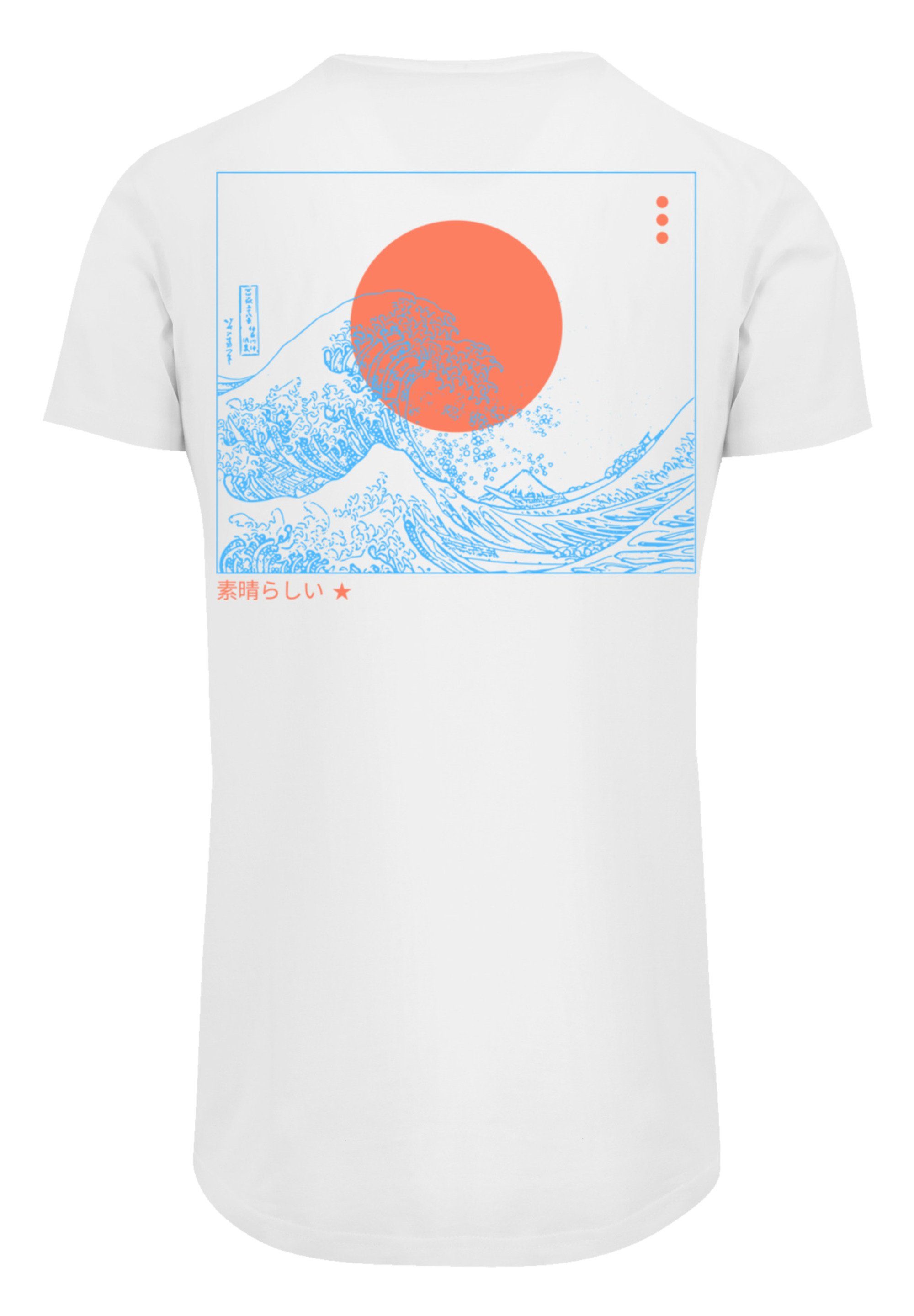 F4NT4STIC T-Shirt PLUS SIZE Kanagawa Welle Print weiß