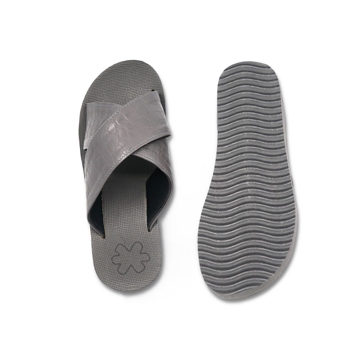 Flop Flip Sandale wedge*cross (30635) croco steel