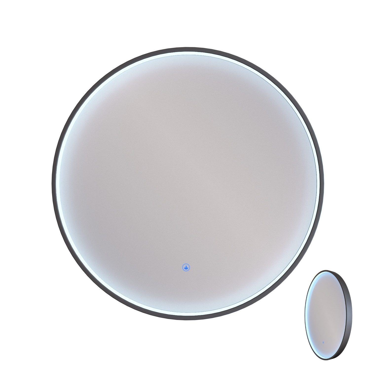 Planetmöbel Badspiegel Spiegel VELUNA rund 60 - 100 cm (3000-6500k), für Ba günstig online kaufen