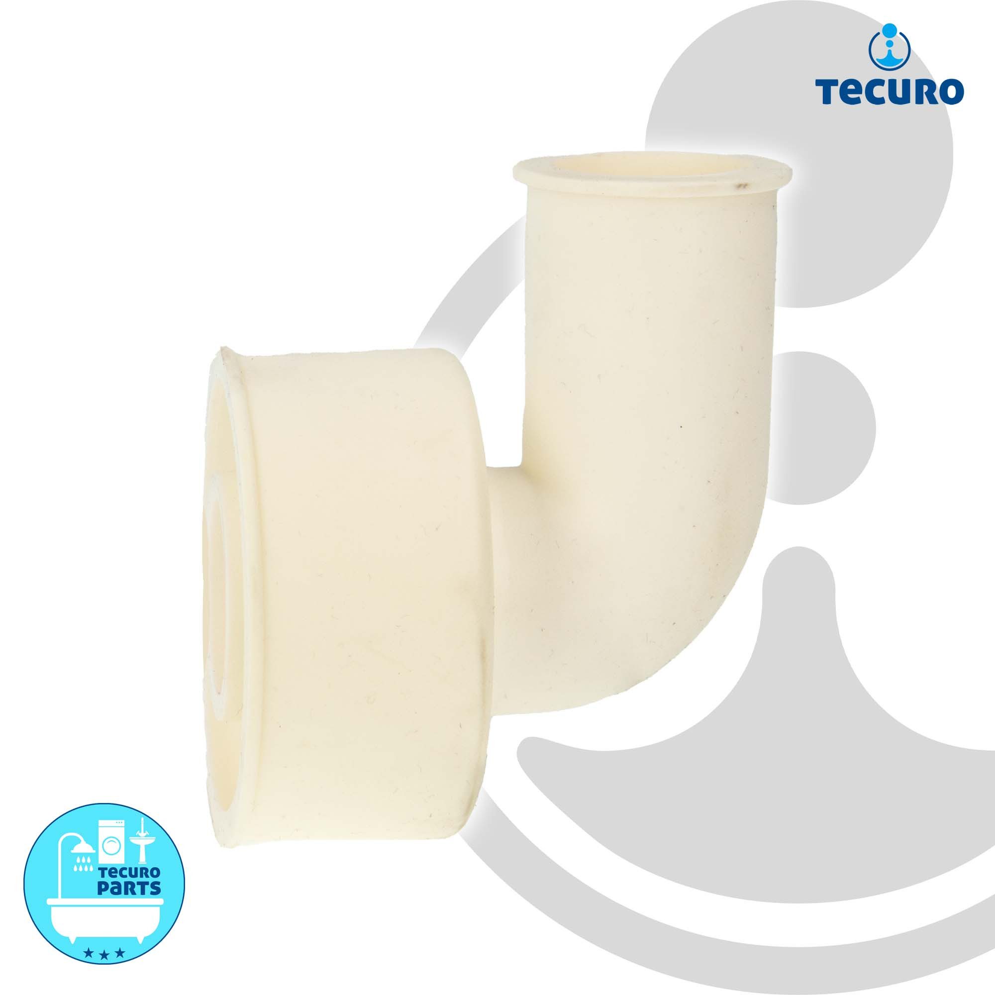 tecuro WC-Druckspüler WC-Spülrohrverbinder - Winkelform - Ø 48/28