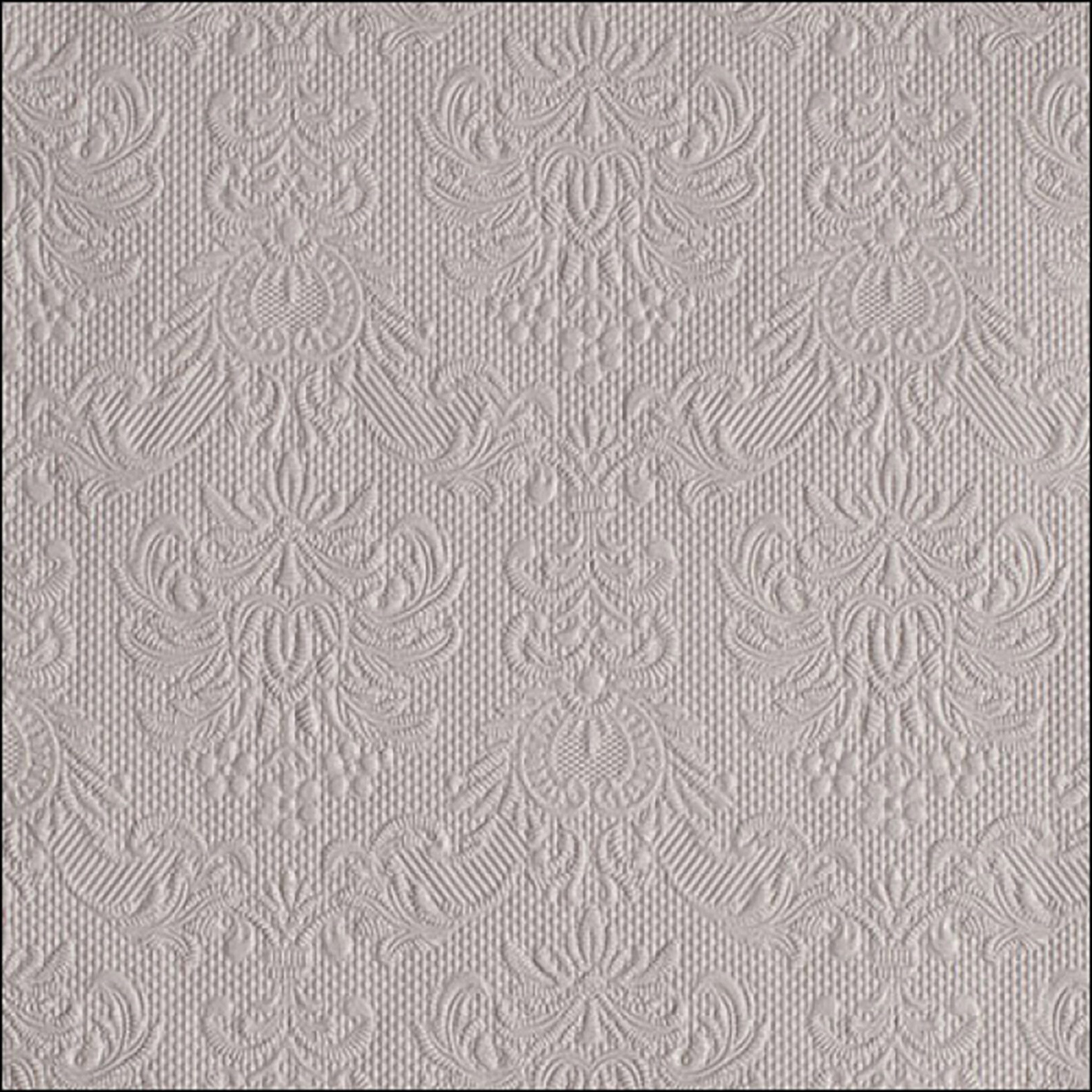 Ambiente Luxury Paper Products Papierserviette, Servietten Papier 33x33cm Elegance geprägt 15 Stück Hellgrau