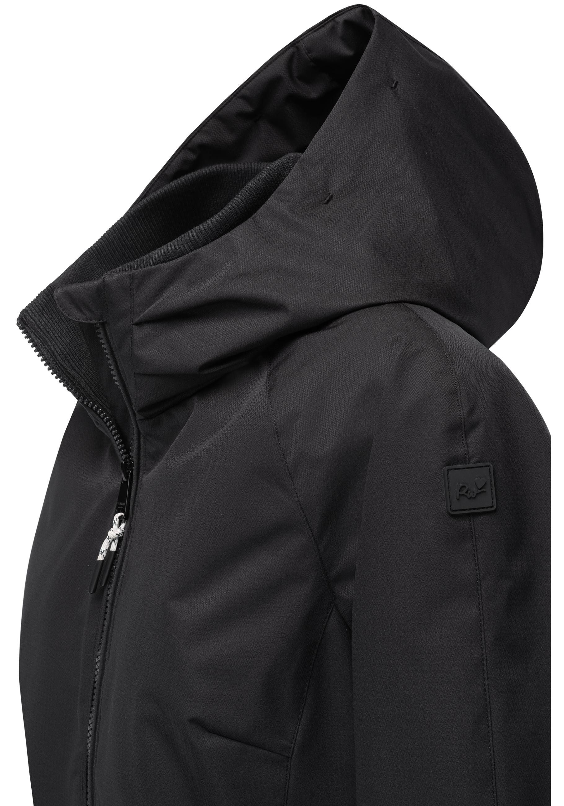 Ragwear Outdoorjacke Dizzie Tech Wasserdichte Damen Übergangsjacke mit großer Kapuze