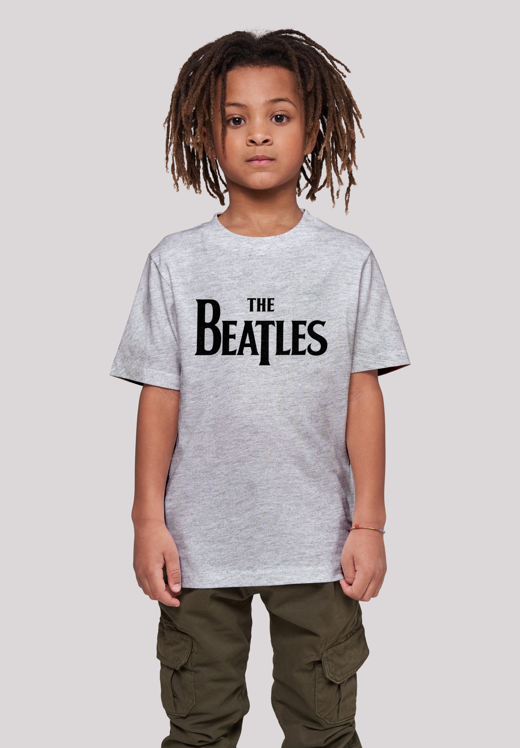The Black Logo Print heather T-Shirt grey Beatles T F4NT4STIC Band Drop