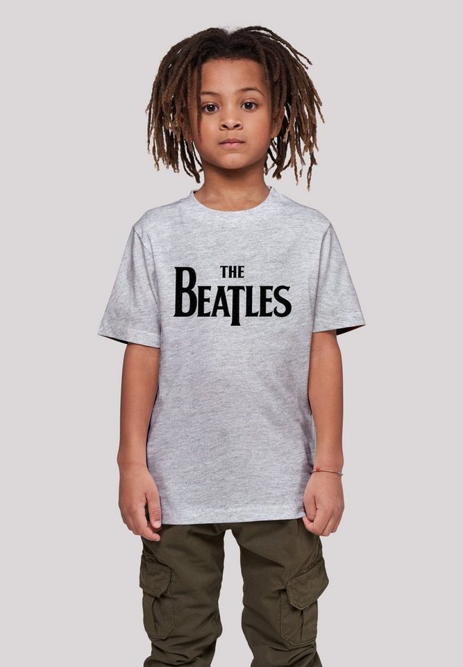 F4NT4STIC T-Shirt The Beatles Band Drop T Logo Black Print, Das Model ist  145 cm groß und trägt Größe 145/152