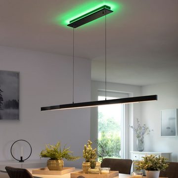 Paul Neuhaus Smarte LED-Leuchte LED Pendelleuchte Q-ARIAN, Smart Home, CCT-Farbtemperaturregelung, RGB-Farbwechsel, Dimmfunktion, Memoryfunktion, mit Leuchtmittel, Pendellampe mit beleuchtetem Deckenkasten, CCT RGB