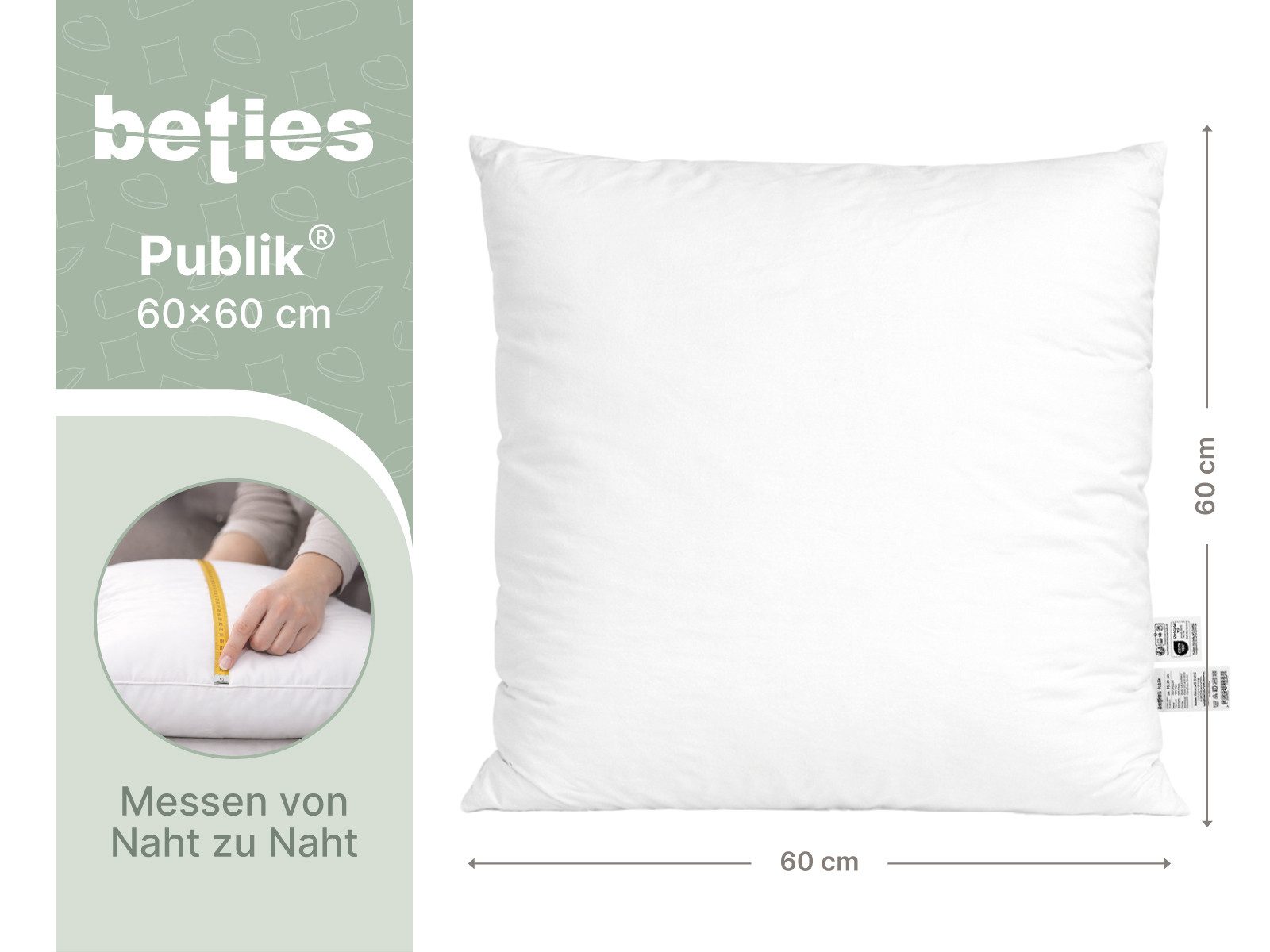 beties Federkissen Publik, Füllung: Enten- und Gänsefedern, Bezug: Baumwolle, Seitenschläfer, Bauchschläfer, Rückenschläfer, 1 Stück, waschbar - in verschiedenen Größen erhältlich