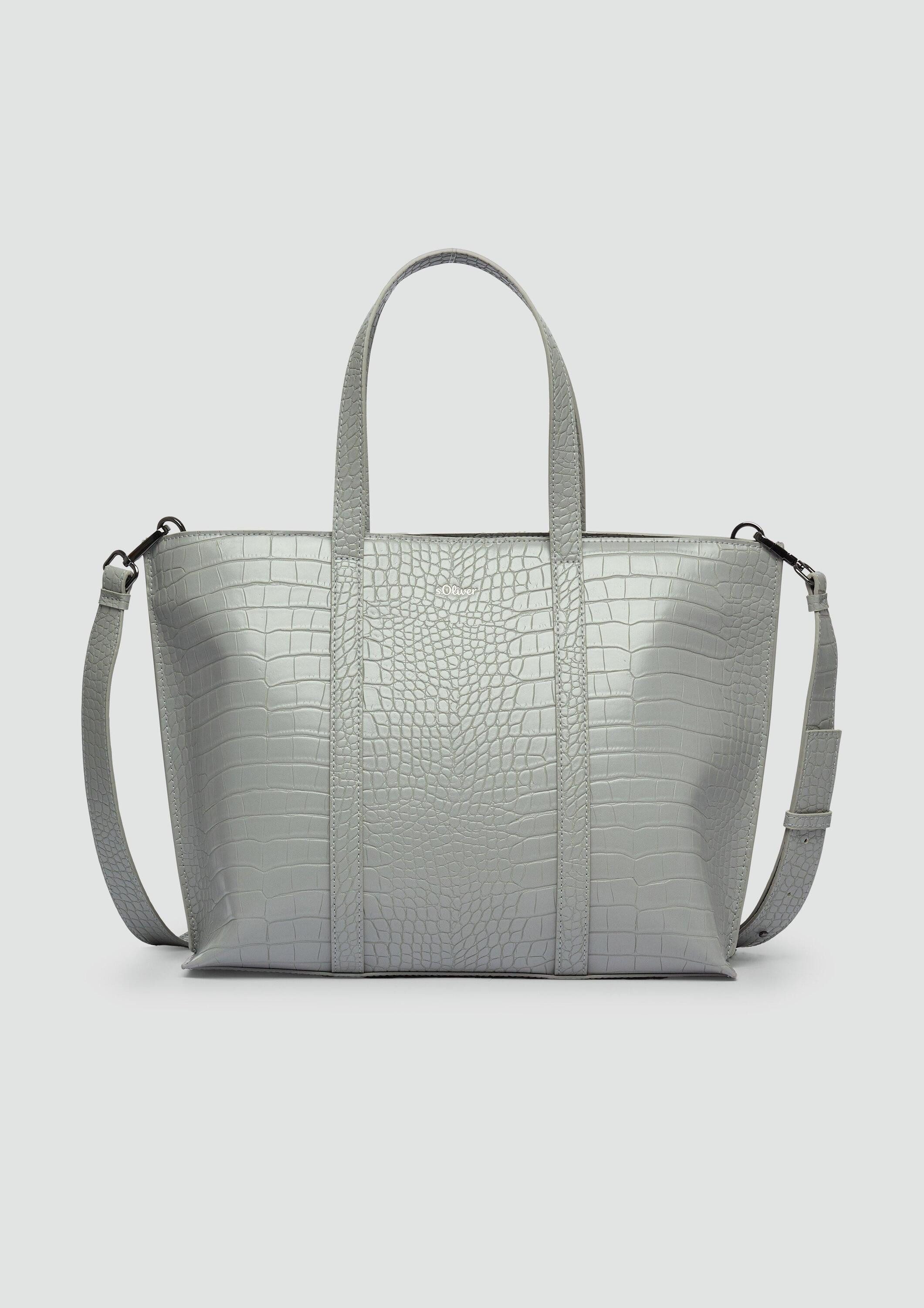 s.Oliver Handtasche Tasche, Geräumiger Shopper aus Lederimitat in Kroko-Optik