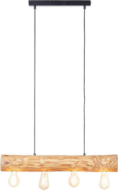 Brilliant Pendelleuchte Trabo, ohne Leuchtmittel, 105cm Höhe, 70cm Breite, 4 x E27, kürzbar, Holz/Metall, kiefer gebeizt