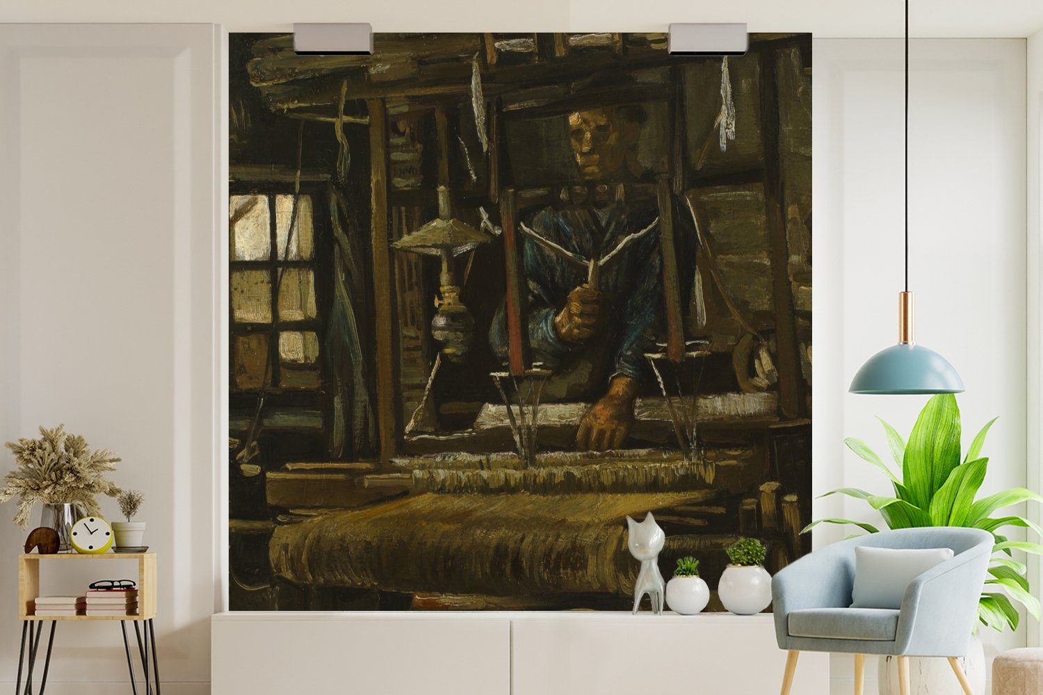 Schlafzimmer bedruckt, (4 Die Weberin Wohnzimmer - Matt, Fototapete für Fototapete Gogh, Küche, Vliestapete St), MuchoWow Vincent van