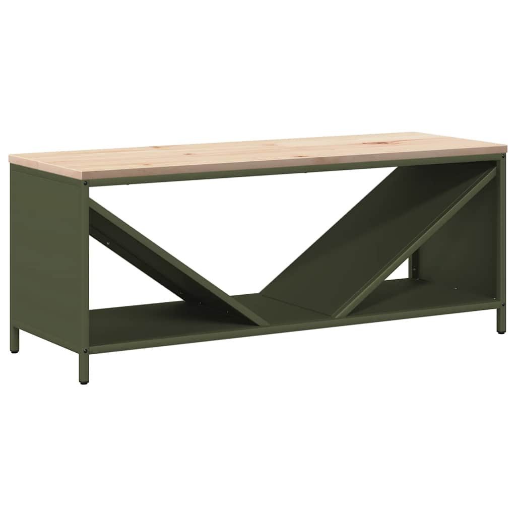 vidaXL Kaminholzregal Brennholzregal mit Holzplatte Olivgrün günstig online kaufen