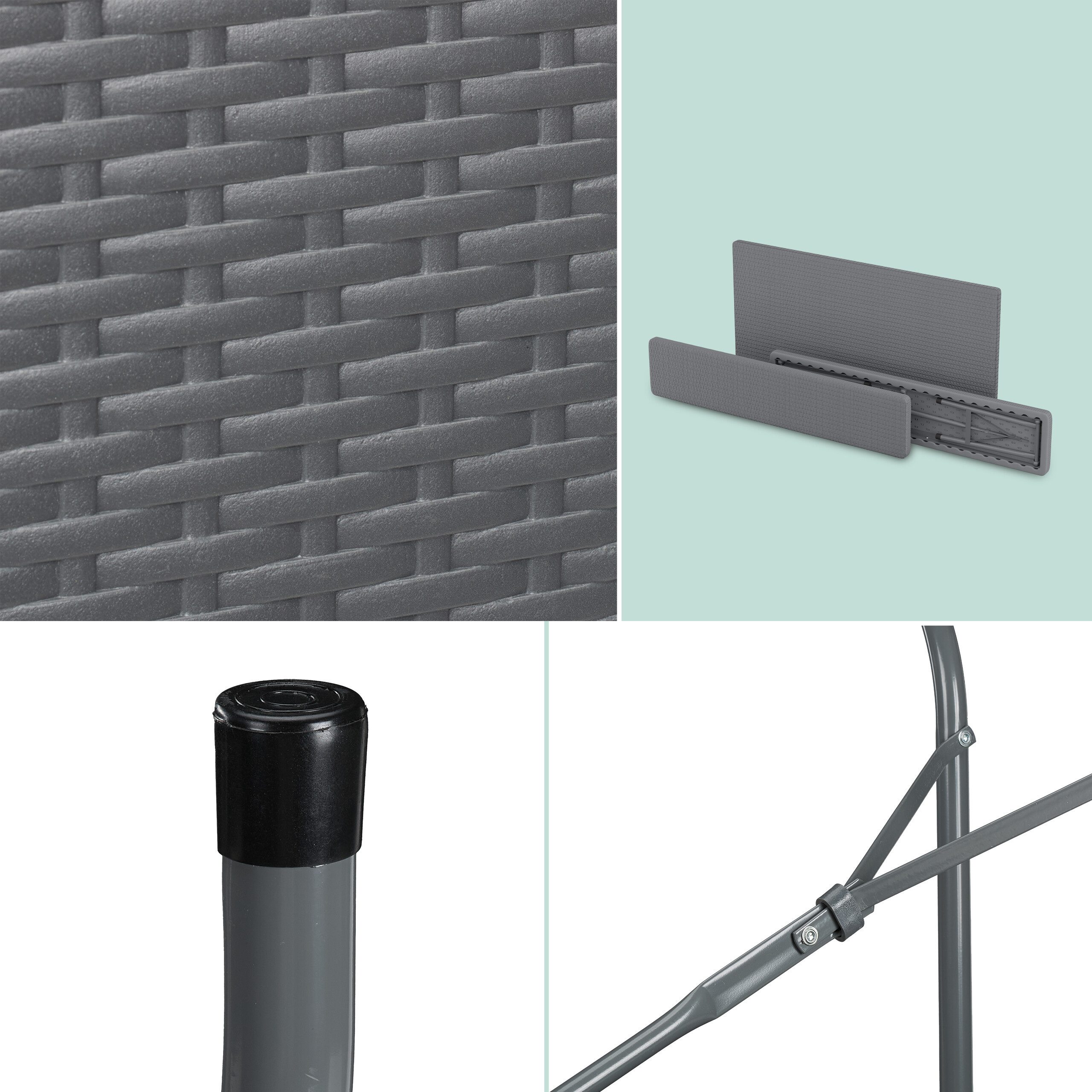 relaxdays Bierzeltgarnitur 3-tlg. Bierzeltgarnitur klappbar, (3-teiliges Set, 3-tlg., 1 Tisch, 2 Bänke), grau