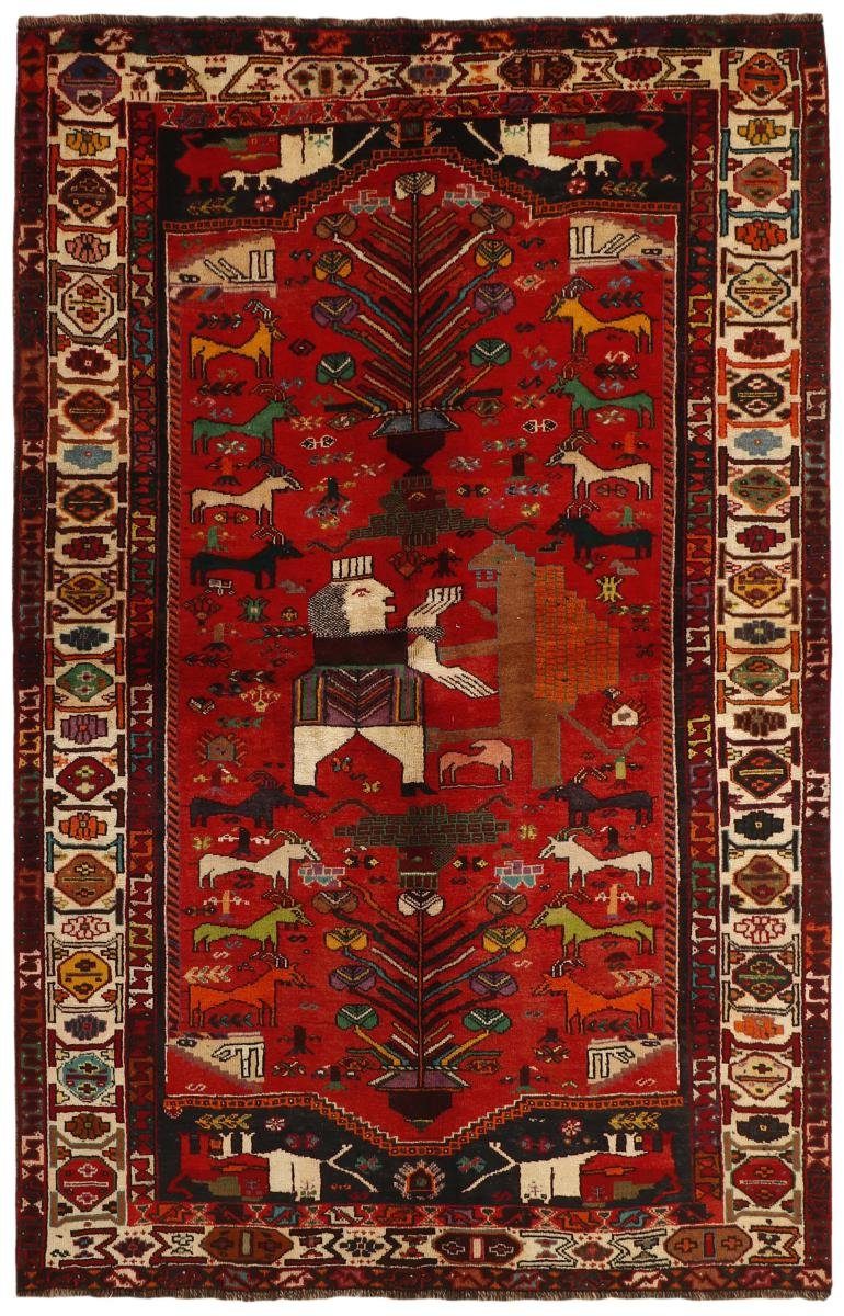 Orientteppich Ghashghai Figural 163x254 Höhe: Handgeknüpfter Orientteppich, 12 rechteckig, Nain mm Trading