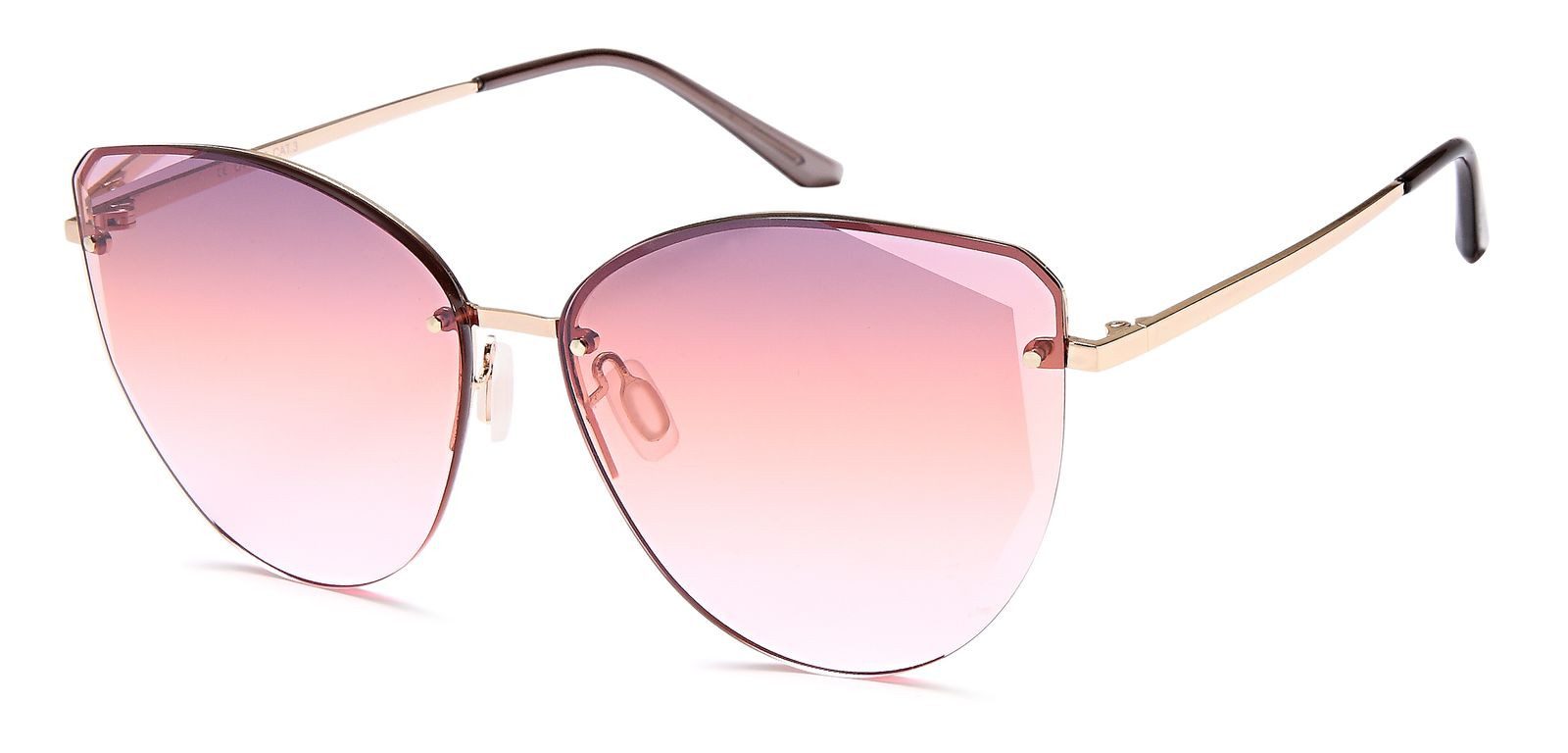 styleBREAKER Sonnenbrille Cateye Sonnenbrille Diamant Schliff Rahmenlos (1-St) Gradient