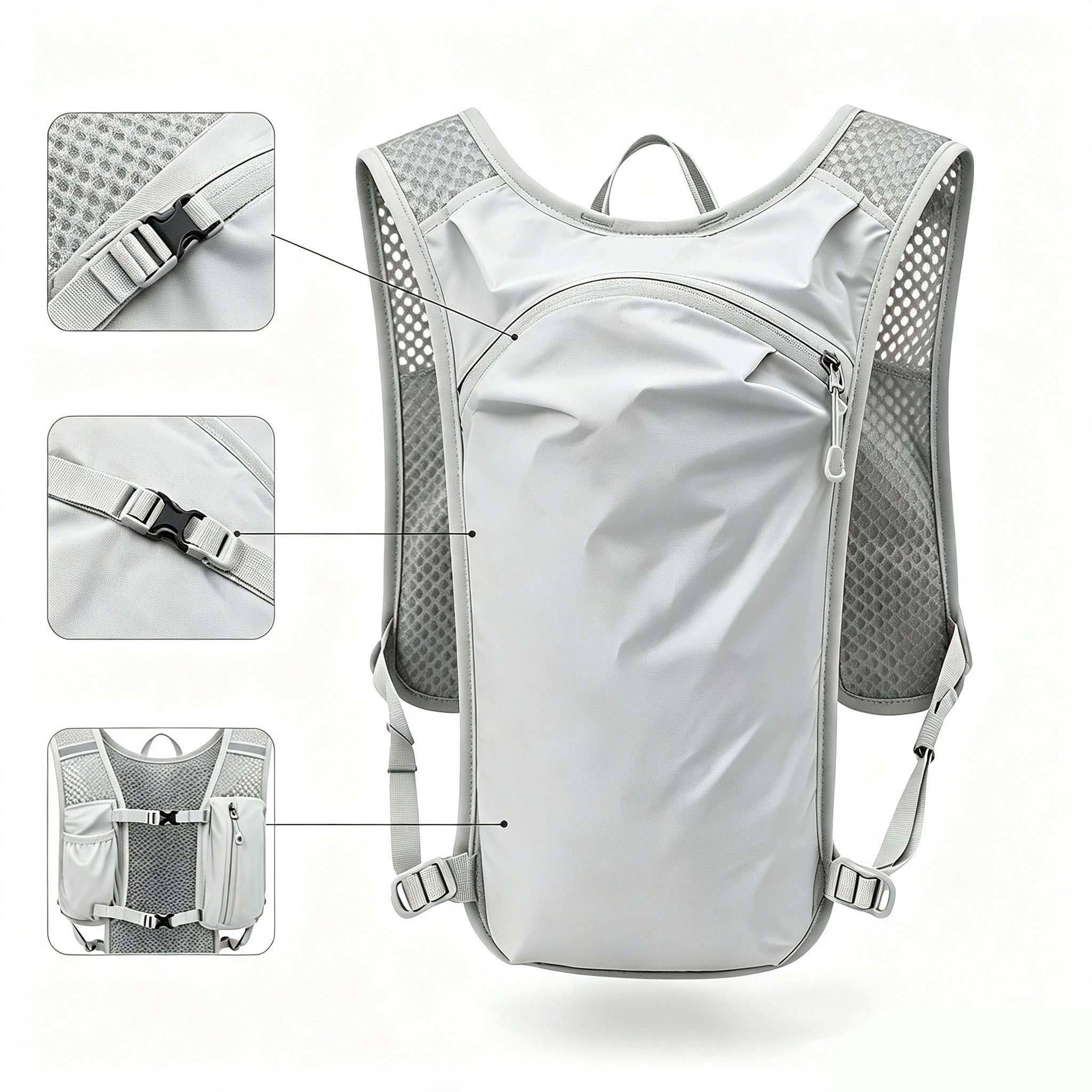 Vornix Trinkrucksack 15L Laufweste Rucksack, Leichte Laufweste für Herren Damen (Atmungsaktive Trinkweste mit Trinkblasenfach, Handytasche & Flaschenhalter), Verstellbar für Joggen, Radfahren, Trailrunning
