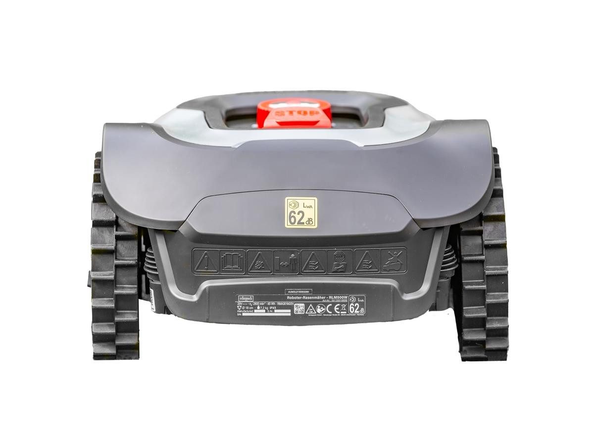 Scheppach robotic lawnmower RLM500W, for lawns up to 500 m², includes 9 cutting blades, cutting height adjustment 20–60 mm, low noise