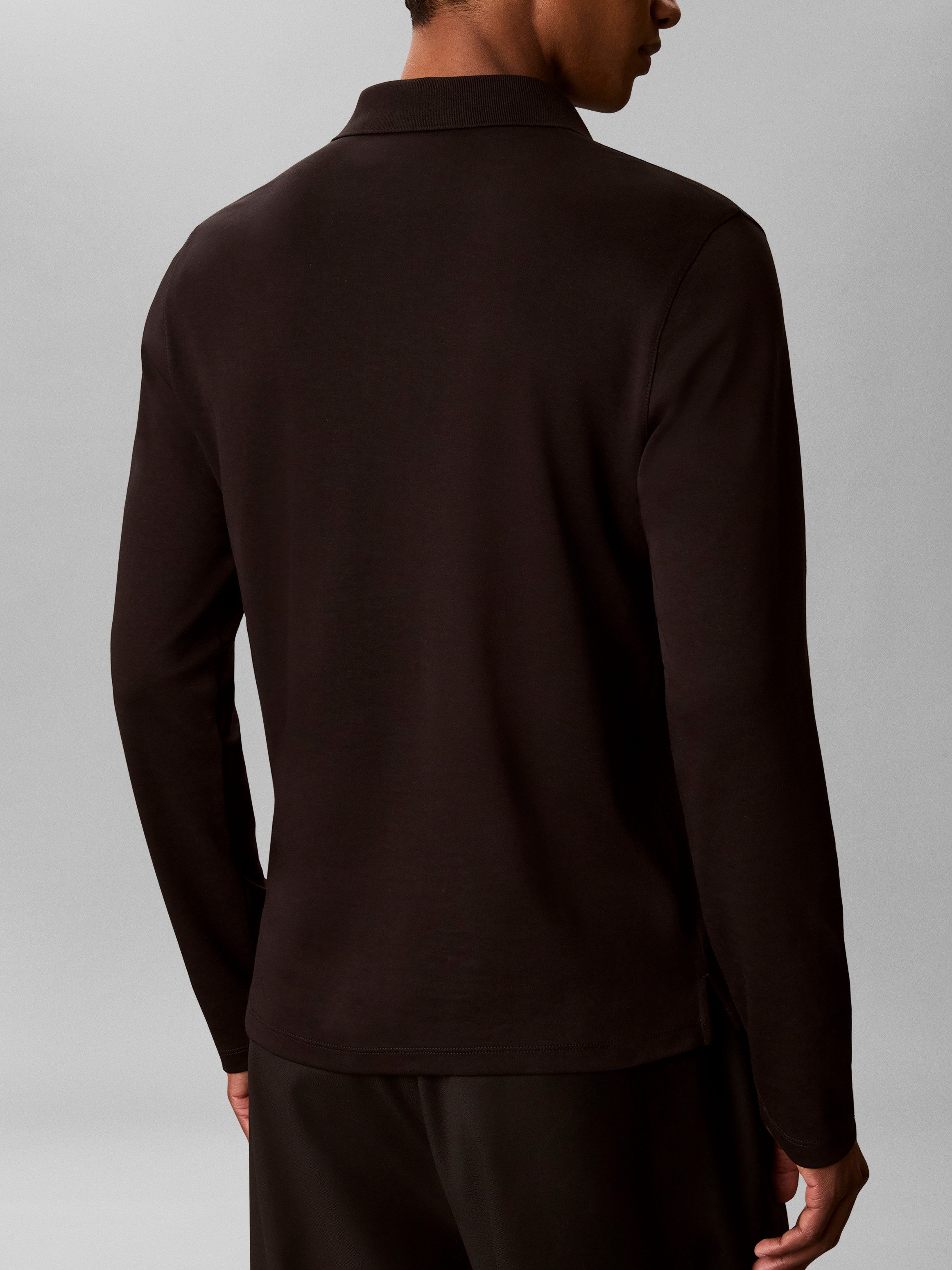 Calvin Klein Jeans Langarm-Poloshirt Polokragen, Slim Fit, reine Baumwolle – Bild 4 von 5