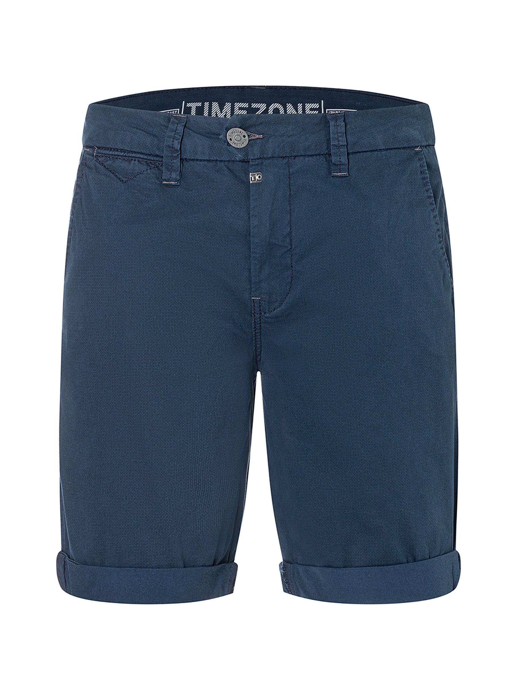 TIMEZONE Chinoshorts Strukturware Fester Bund Gürtelschlaufen für Herren (1-tlg) Baumwolle Slim Fit Einfarbig atmungsaktiv Reißverschluss