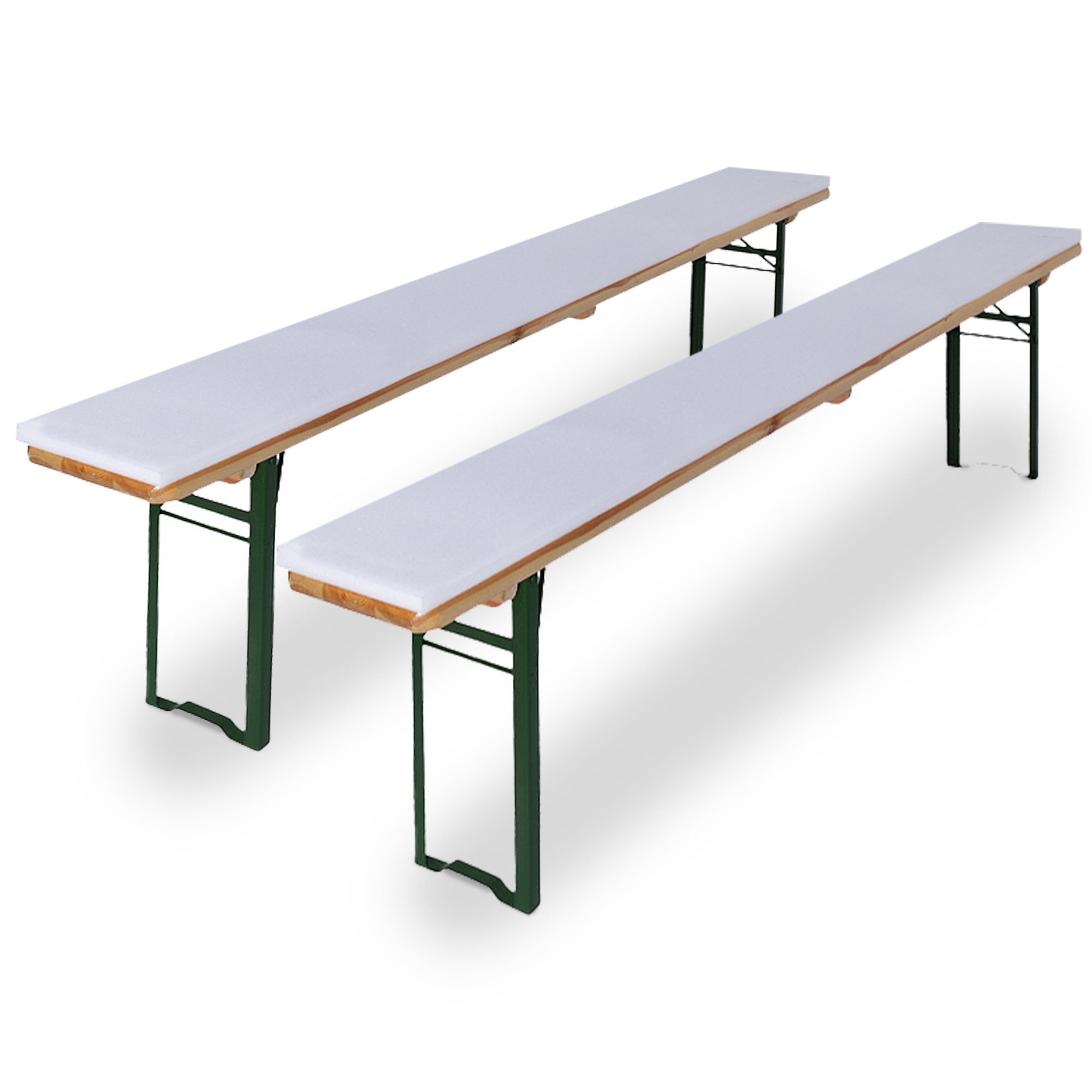 Beautissu Polsterauflage 2er Set Bierbank Auflage Konstanz, 2x25x220cm Sitzpolster für Bierbank, Dicke Auflage für Bierzeltgarnitur & Festzeltgarnitur - Outdoor