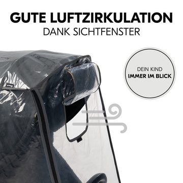 Hauck Kinderwagen-Regenschutzhülle Universal, Regenschutz, Regenverdeck für Buggy Kinderwagen mit Kontakt-Fenster