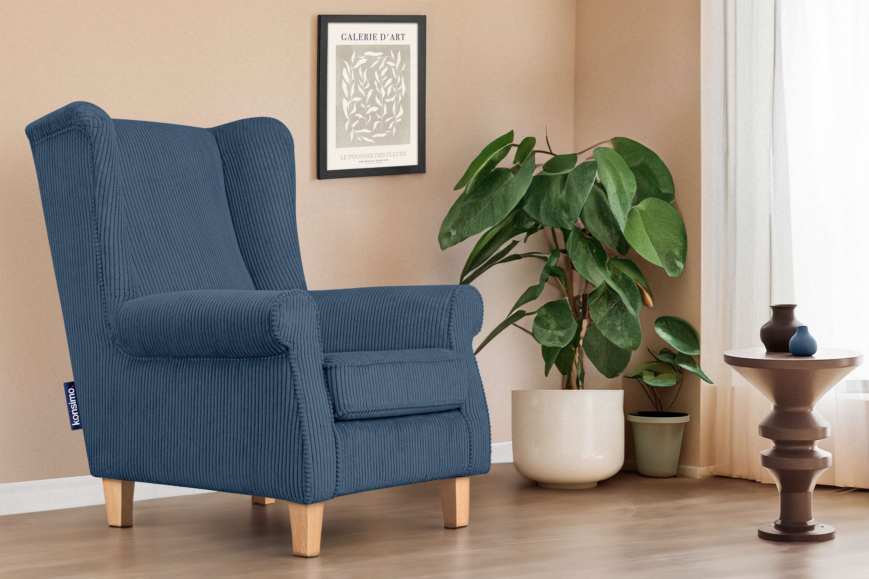 KONSIMO® Ohrensessel MILES Gepolsterter Sessel, mit günstig online kaufen