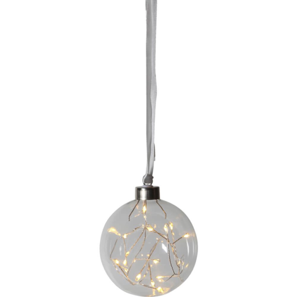 STAR TRADING LED Kugelleuchte "Glow" Glas, Kugel, warmweiß, batteriebetrieben, 100x100mm, batteriebetrieben, warmweiß