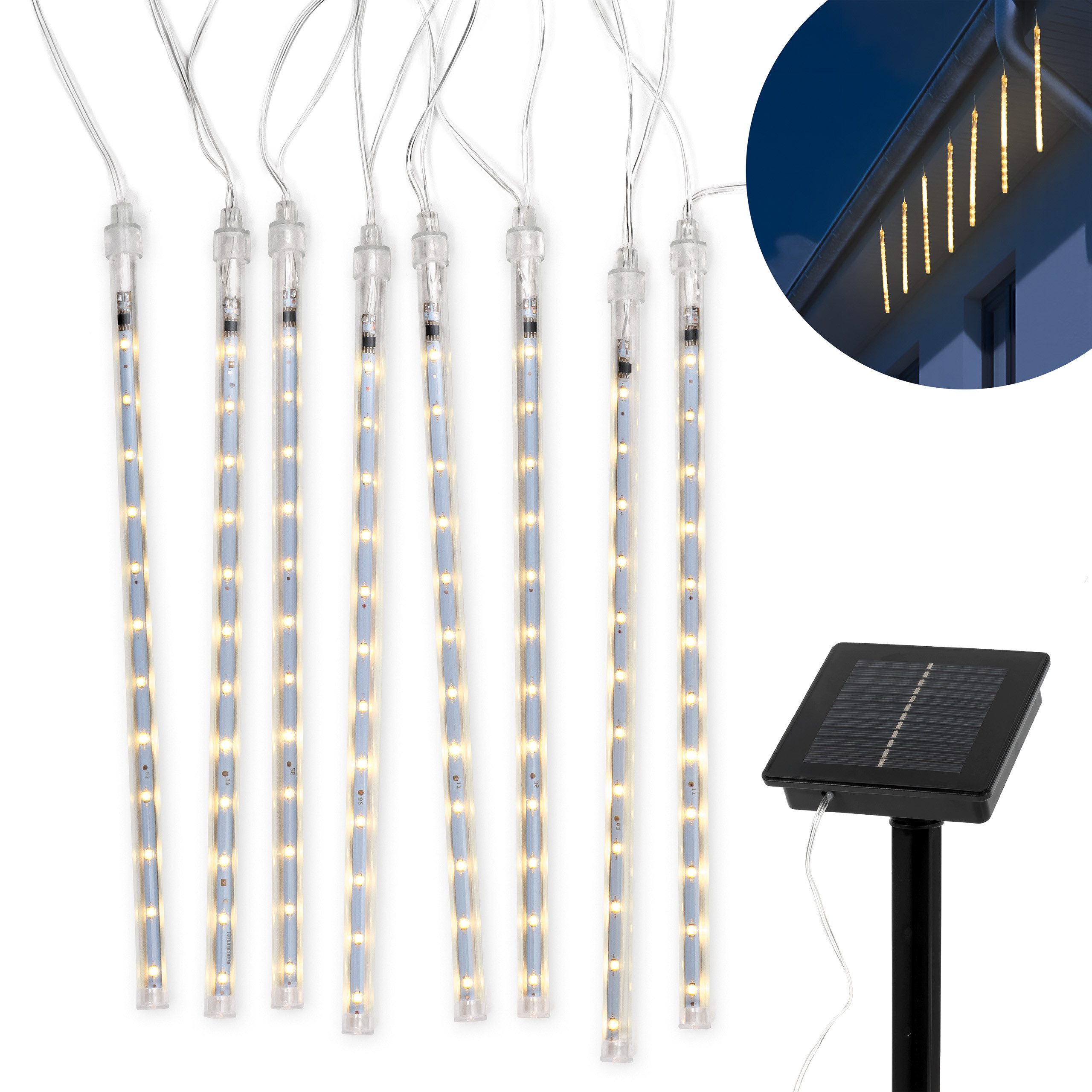 IC Gardenworld LED-Lichterkette LED Solar Lichterkette Meteor, 8 Regenlicht günstig online kaufen