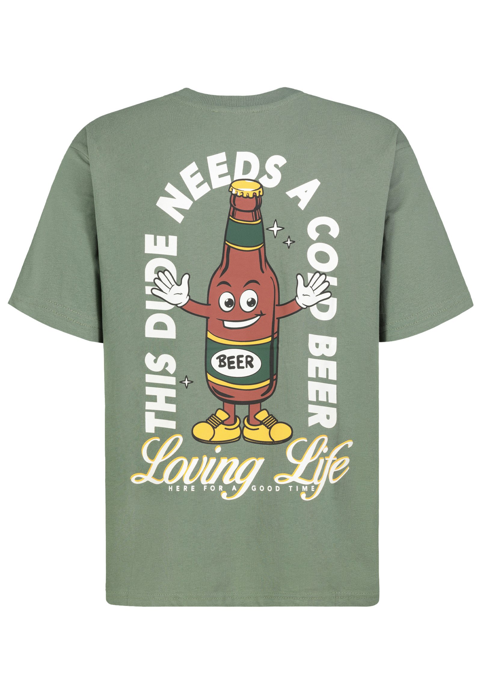 SUBLEVEL T-Shirt Lässiges T-Shirt mit witzigem Spruchprint für Herren (1-tlg) Baumwolle Loose Fit Rundhals Kurzarm Spruch atmungsaktiv