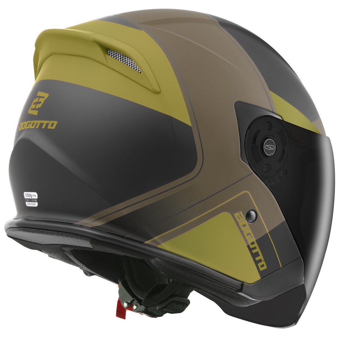 Bogotto Motorradhelm H586 City-B Jethelm, Herausnehmbares Innenfutter,integriertes Sonnenvisier – Bild 5 von 5